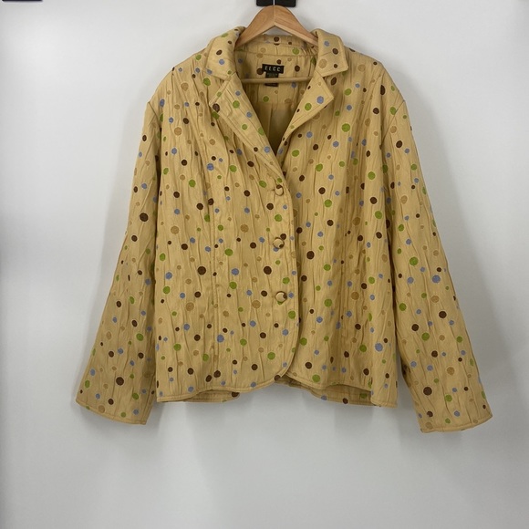 Boho elegant polka dot design artsy button front blazer jacket - Picture 7 of 14